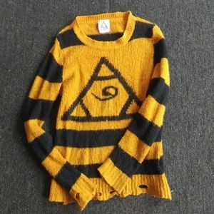 Unif orange black striped seeing eye sweater